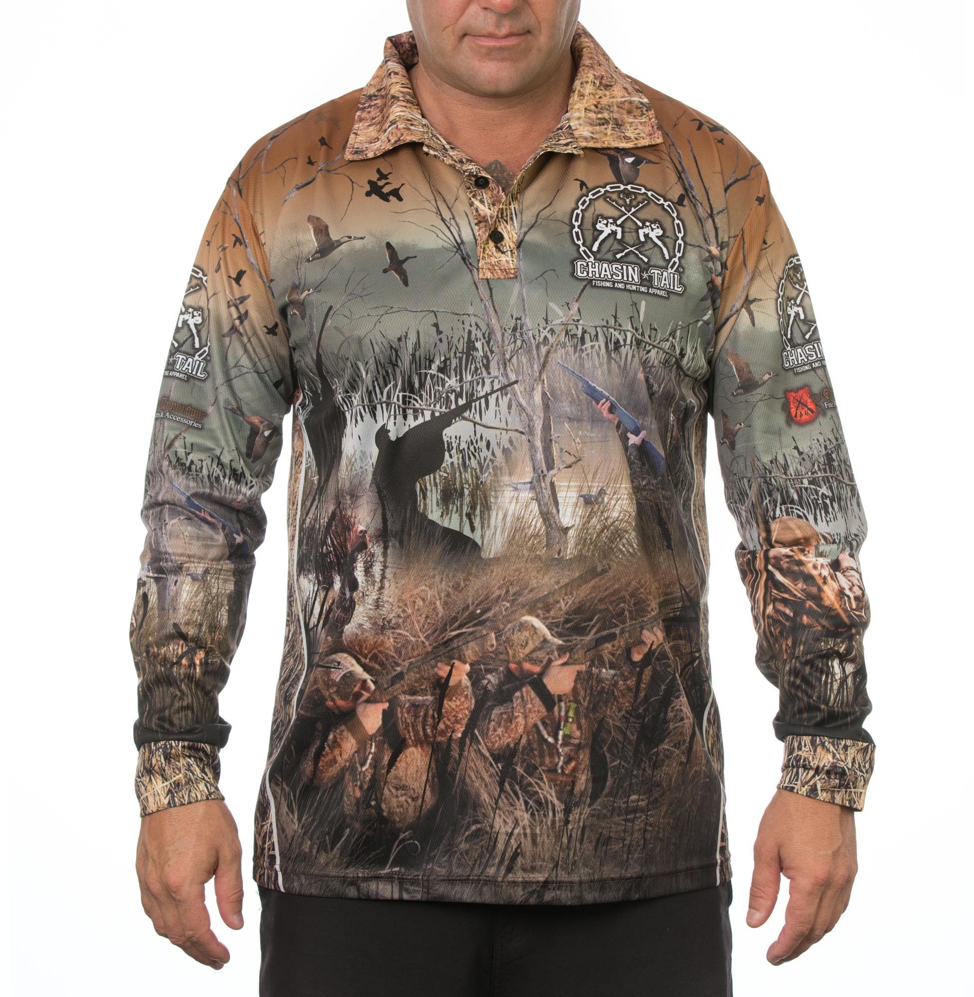 Chasin Tail Duck Hunting 50+ UPF Long Sleeve Shirt Chasin Tail