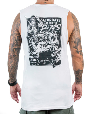 Chasin Tail -  Saturdays Are For The Boys Fitted Cotton - Singlet