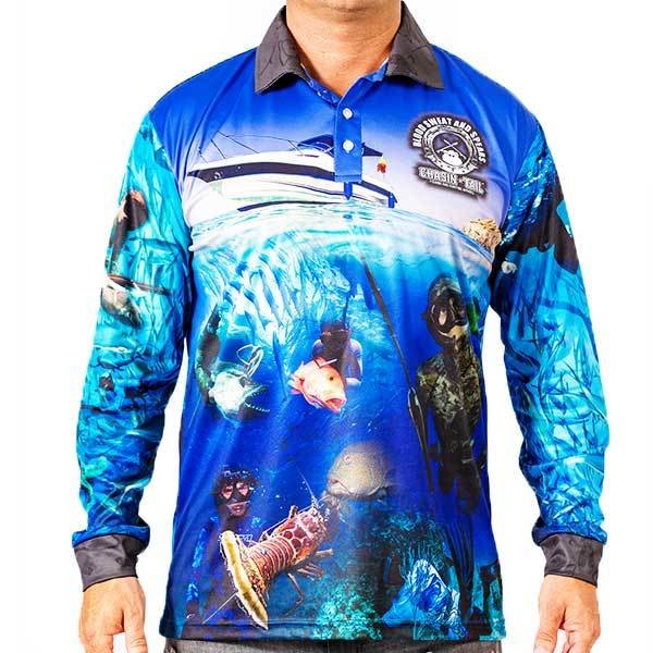 Chasin Tail -  Blood Sweat And Spears - 50+ UPF Long Sleeve Spearfishing Shirt
