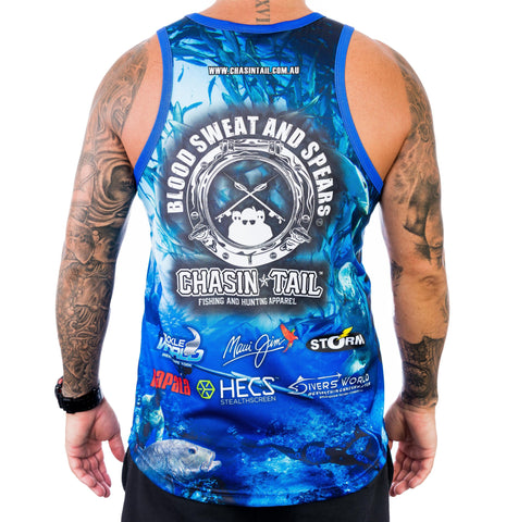 Chasin Tail -  Blood Sweat And Spears - Spearfishing Singlet