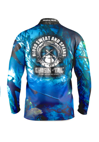 Chasin Tail -  Blood Sweat And Spears - 50+ UPF Long Sleeve Spearfishing Shirt
